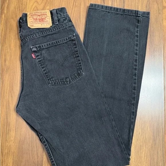 Vintage Levi's 505 Regular Fit Charcoal Straight Jeans Size W31 L34 - Picture 5 of 13